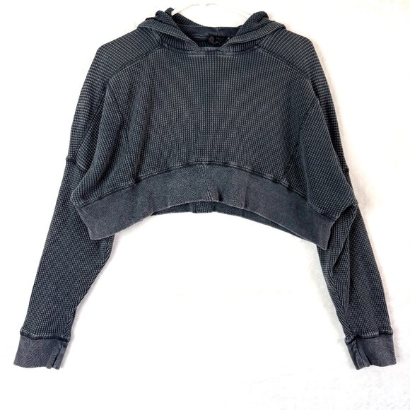 Urban Outfitters Out From Under Felicity Thermal Waffle Hoodie Cropped Sweater S - Picture 1 of 7